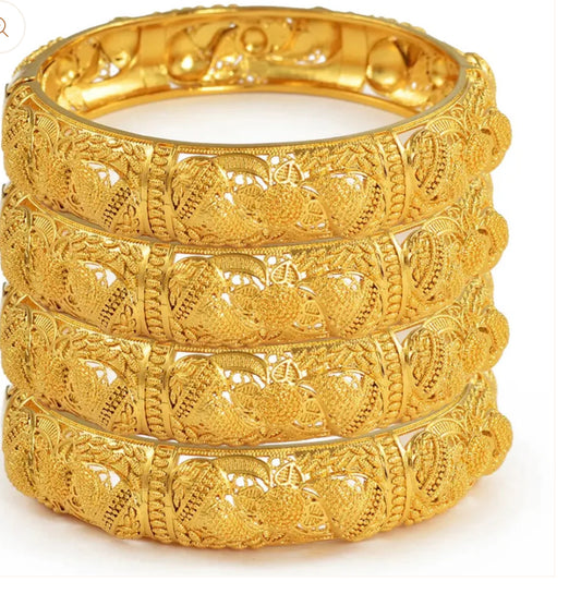 Gold Snap Bangles (2 pc set)