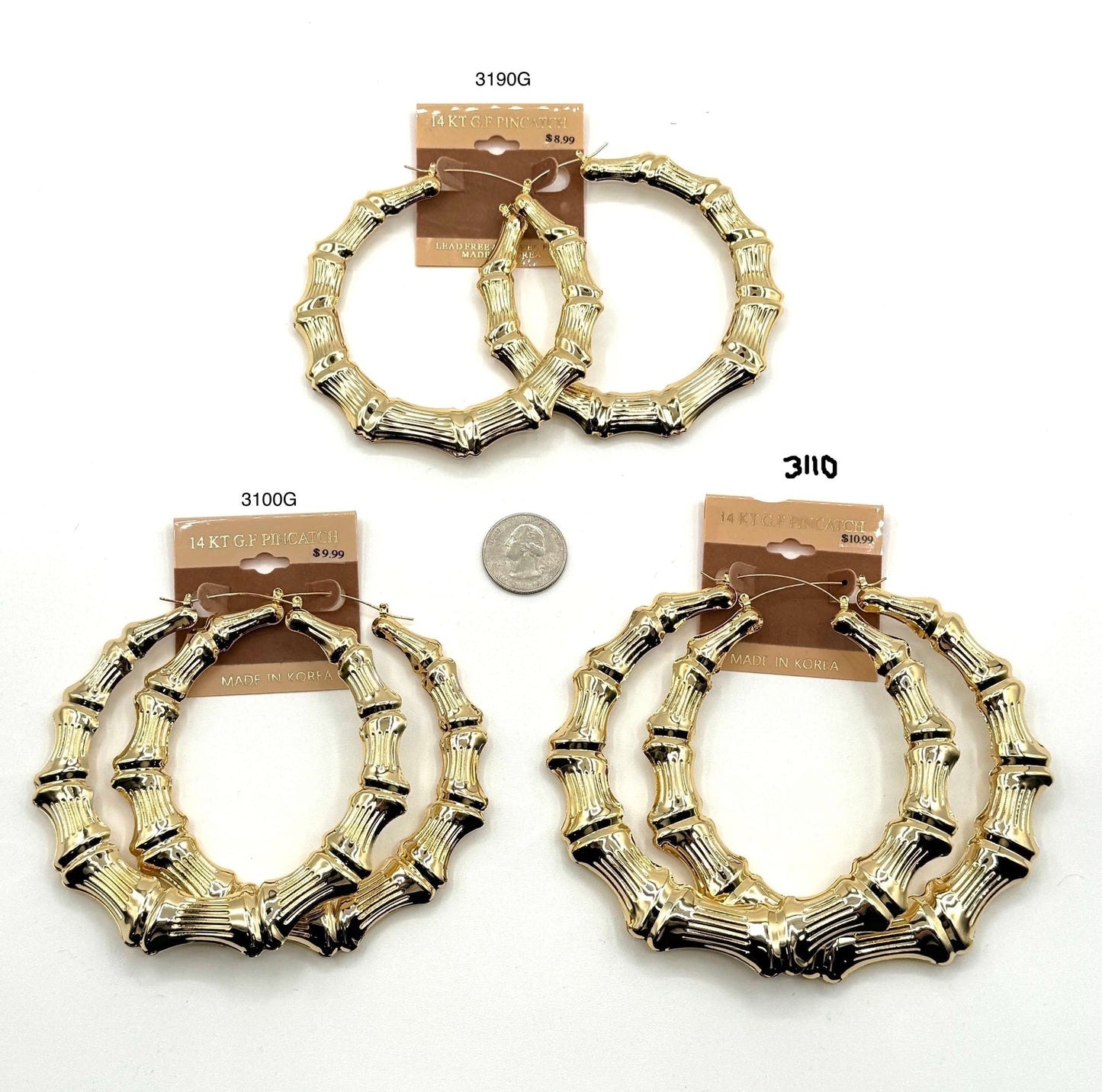 Lavish Gold Bamboo Hoops